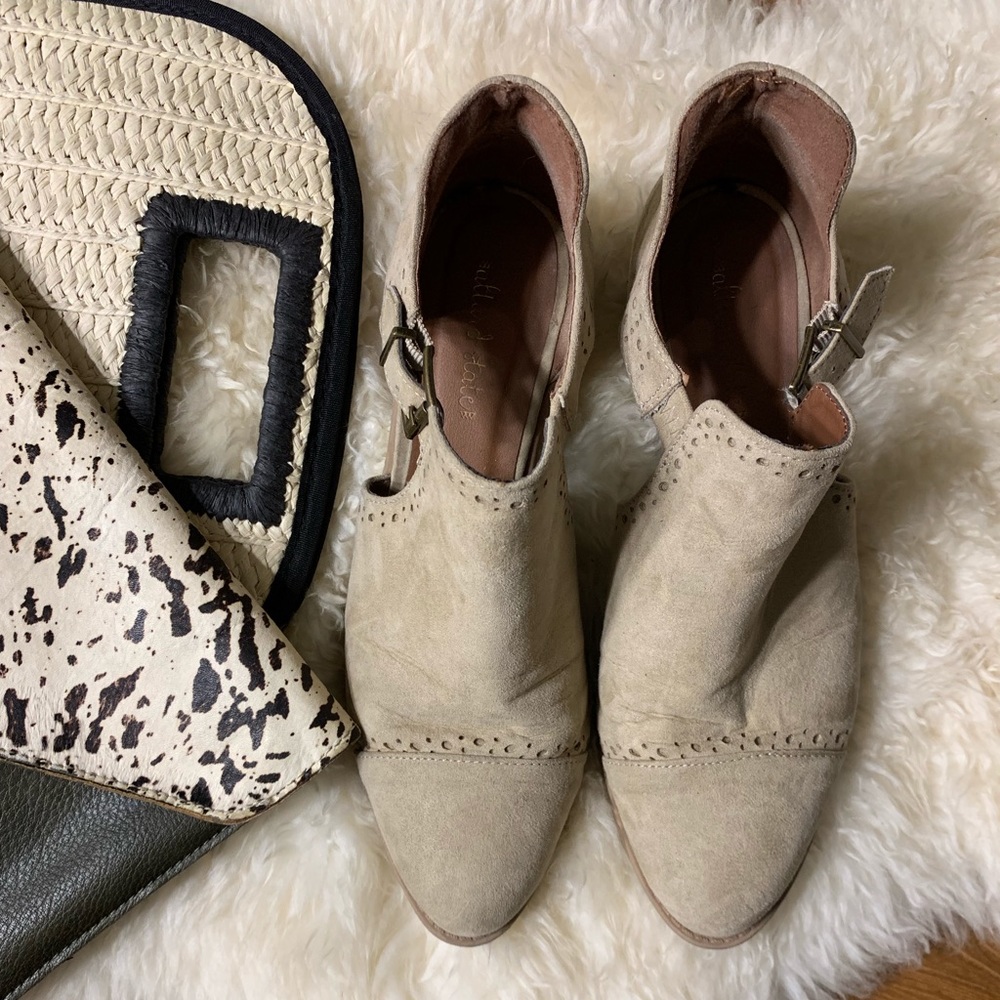 Altar'd State Tan Sued Ankle Boots